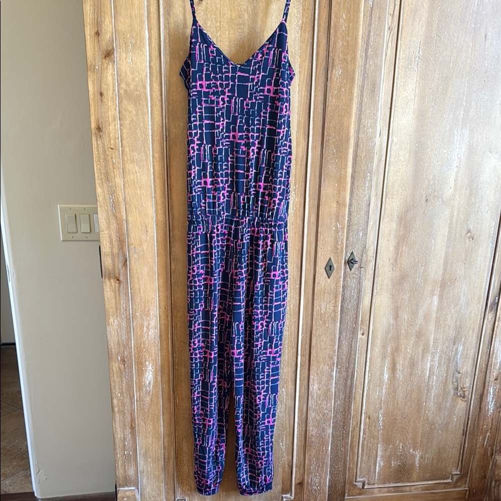 Stylish Black and Pink Geometric Jumpsuit